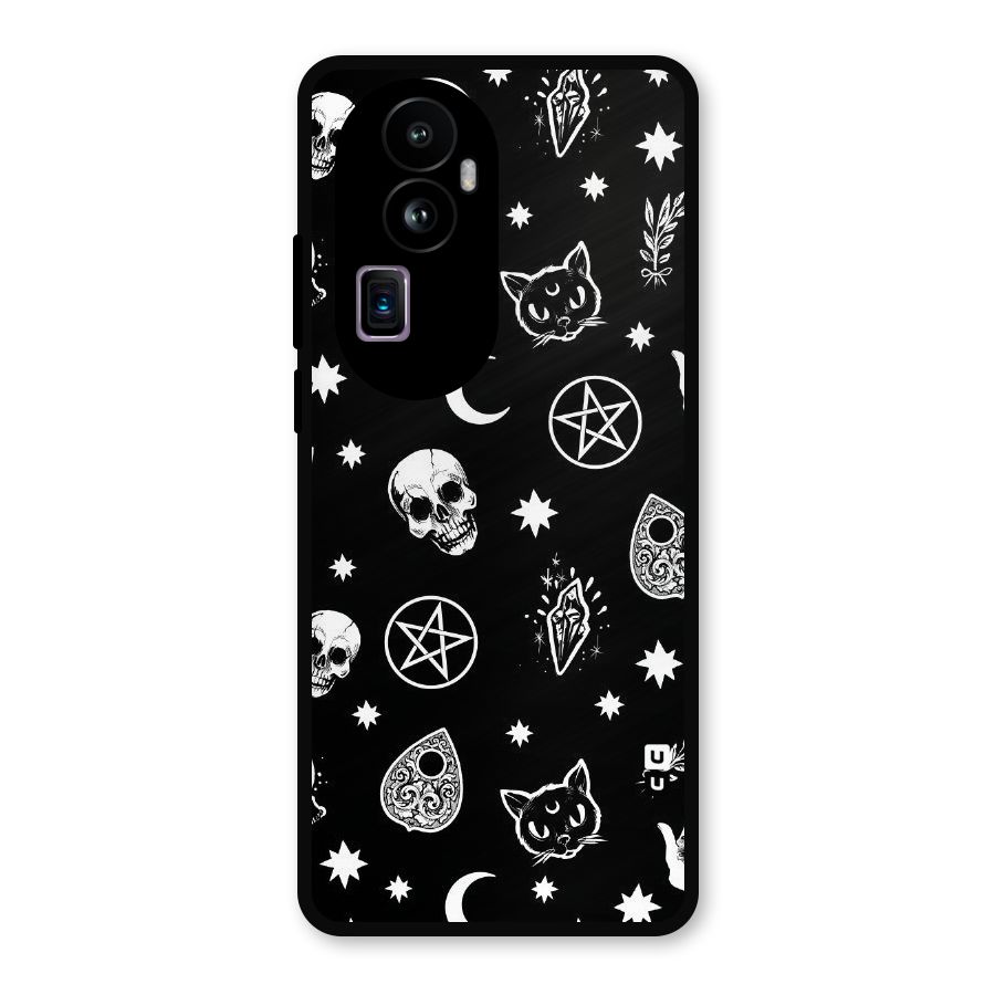 Skull Moon Design Metal Back Case for Oppo Reno10 Pro Plus