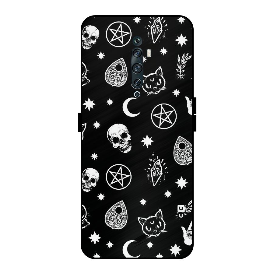 Skull Moon Design Metal Back Case for Oppo Reno2 Z