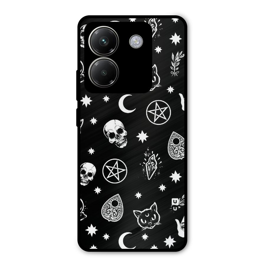 Skull Moon Design Metal Back Case for Poco M7 Pro 5G