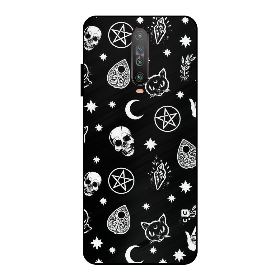 Skull Moon Design Metal Back Case for Poco X2
