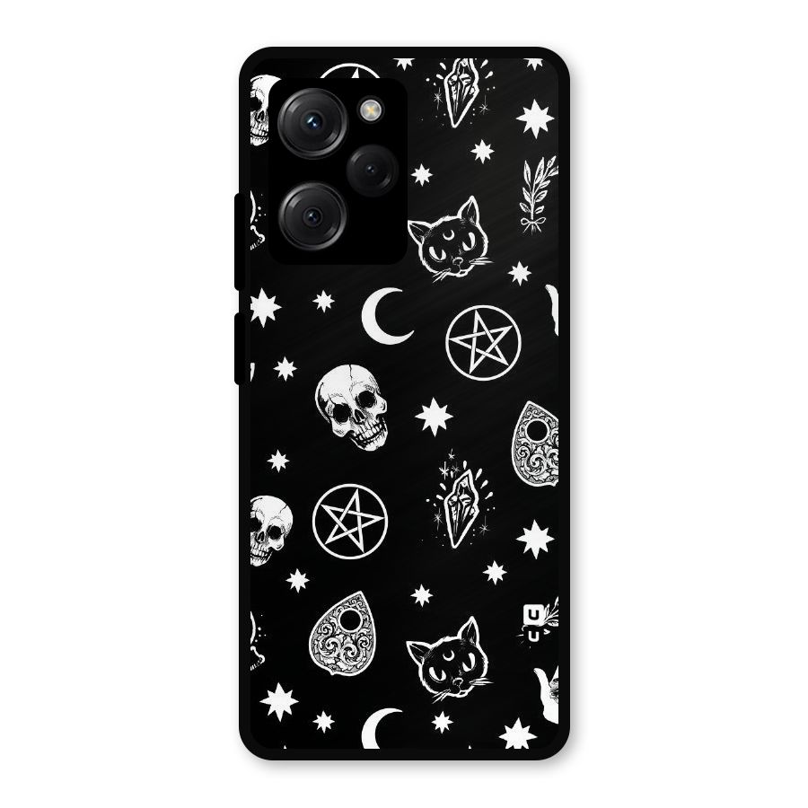 Skull Moon Design Metal Back Case for Poco X5 Pro