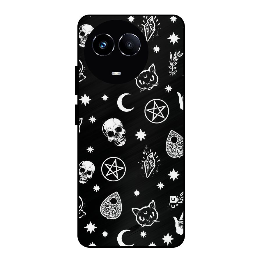Skull Moon Design Metal Back Case for Realme 11X