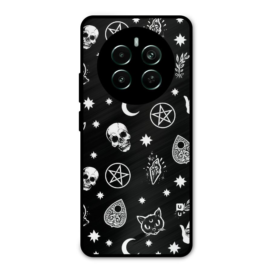 Skull Moon Design Metal Back Case for Realme 12 Plus