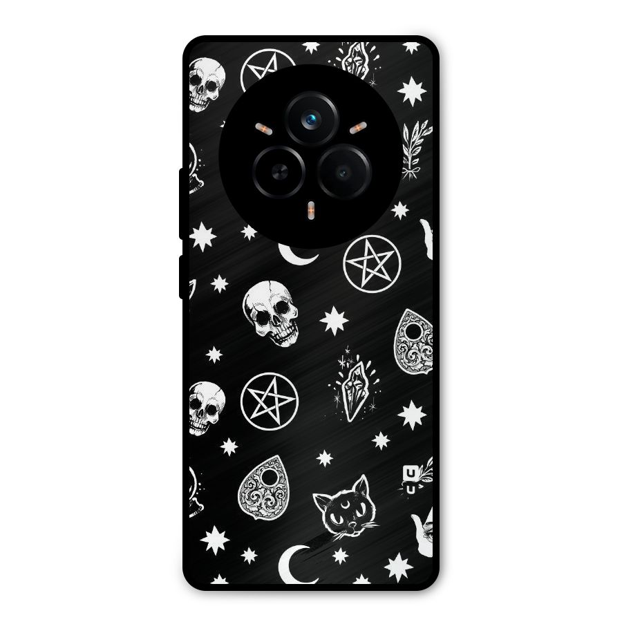 Skull Moon Design Metal Back Case for Realme 14 Pro Plus