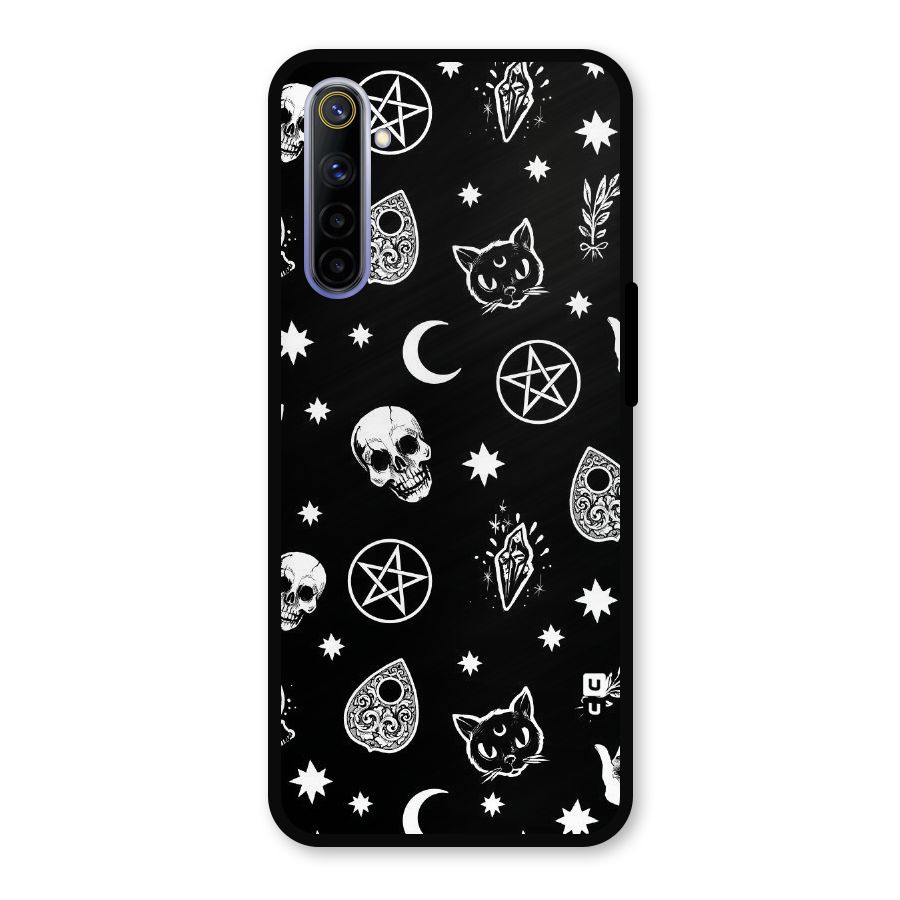 Skull Moon Design Metal Back Case for Realme 6