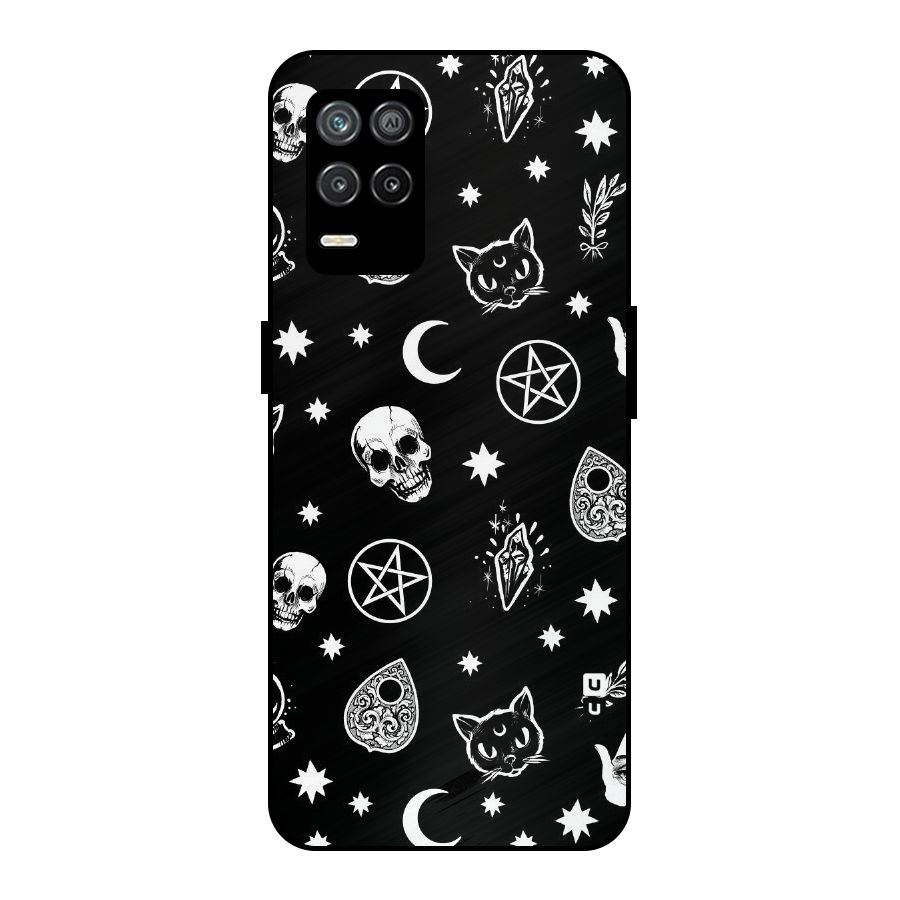 Skull Moon Design Metal Back Case for Realme 8s 5G