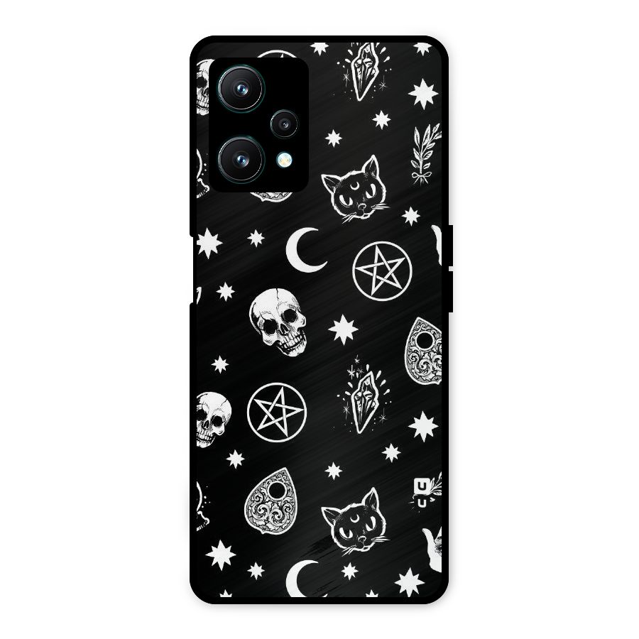 Skull Moon Design Metal Back Case for Realme 9 Pro 5G