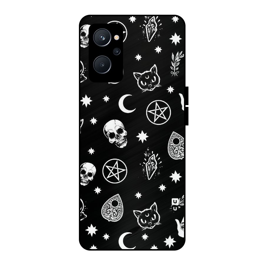 Skull Moon Design Metal Back Case for Realme 9i 5G