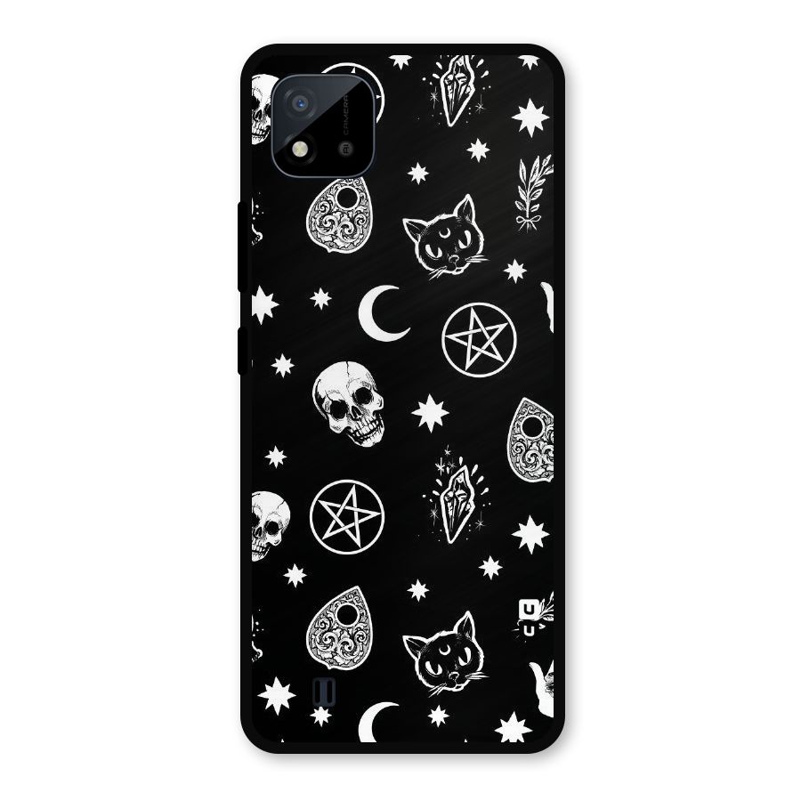Skull Moon Design Metal Back Case for Realme C11 2021