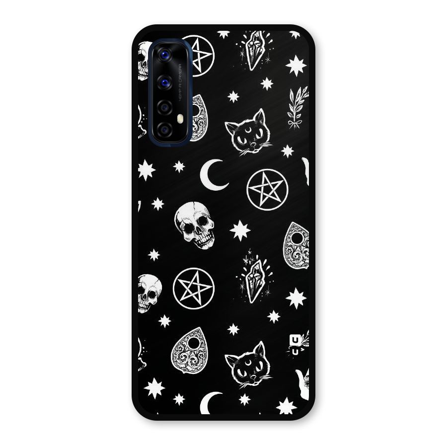 Skull Moon Design Metal Back Case for Realme Narzo 20 Pro