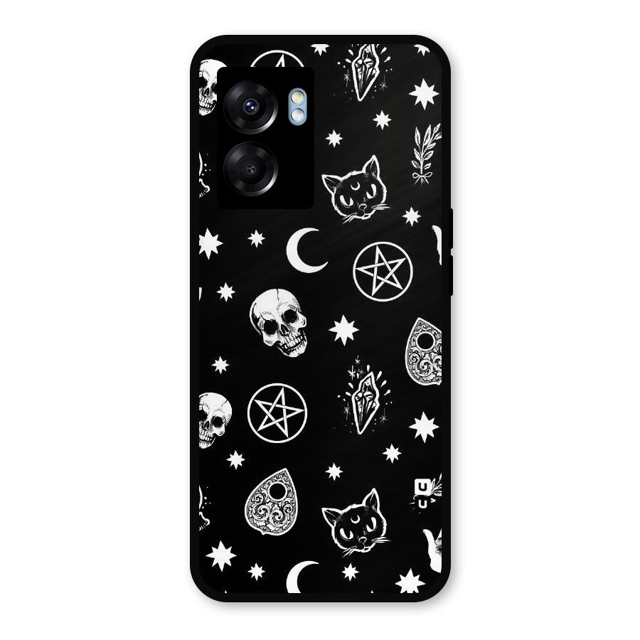 Skull Moon Design Metal Back Case for Realme Narzo 50 5G