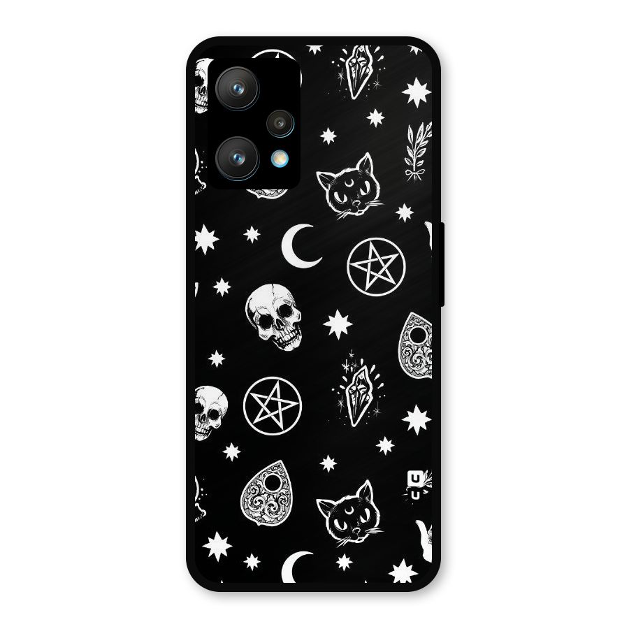 Skull Moon Design Metal Back Case for Realme Narzo 50 Pro