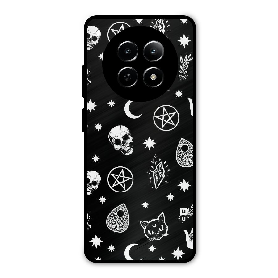 Skull Moon Design Metal Back Case for Realme Narzo 70x 5G