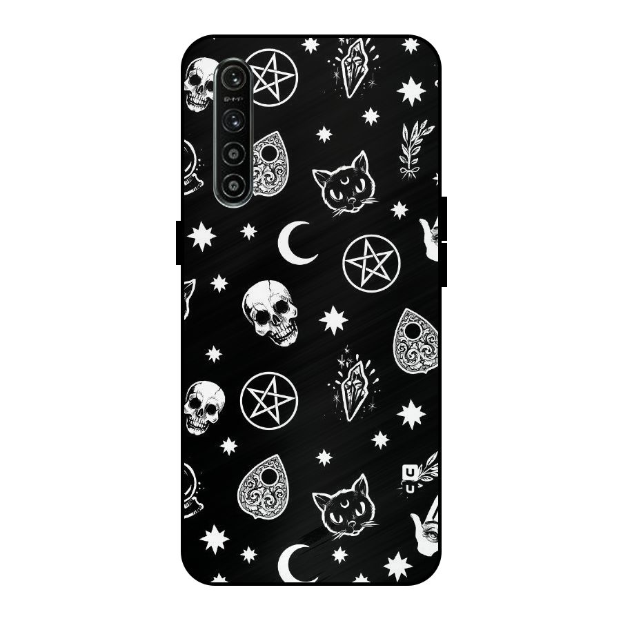 Skull Moon Design Metal Back Case for Realme XT