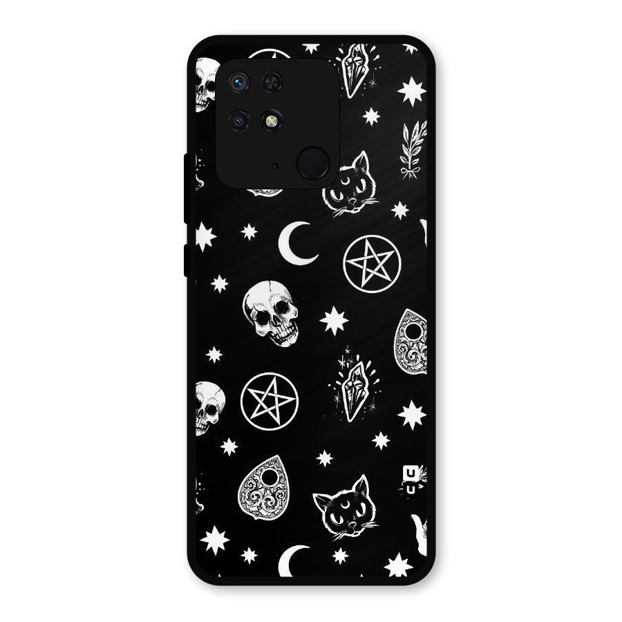 Skull Moon Design Metal Back Case for Redmi 10 Power