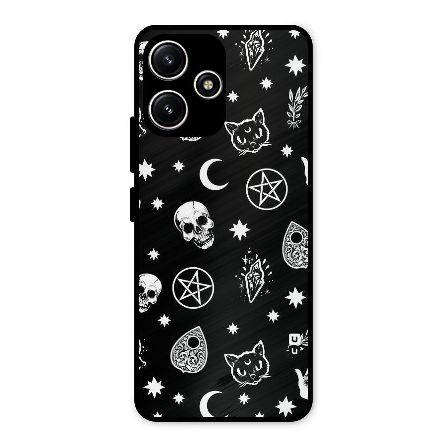 Skull Moon Design Metal Back Case for Redmi 12 5G