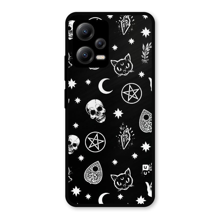 Skull Moon Design Metal Back Case for Redmi Note 12 5G