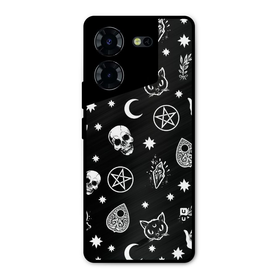 Skull Moon Design Metal Back Case for Tecno Pova 5 Pro 5G