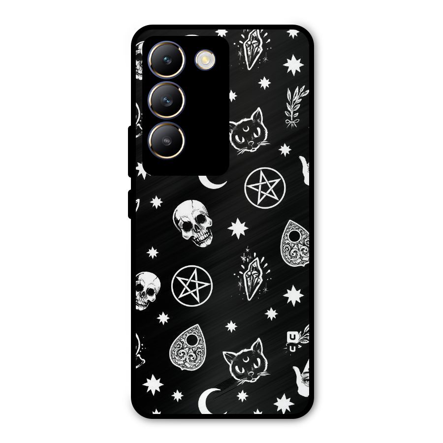 Skull Moon Design Metal Back Case for Vivo T3 5G