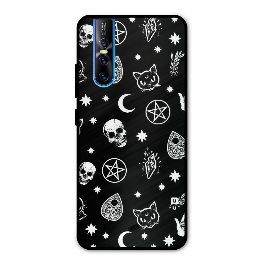 Skull Moon Design Metal Back Case for Vivo V15 Pro