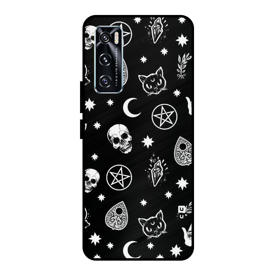 Skull Moon Design Metal Back Case for Vivo V20 SE