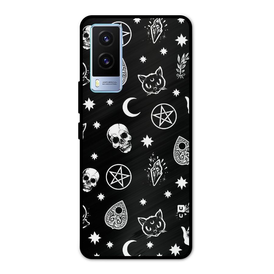 Skull Moon Design Metal Back Case for Vivo V21e 5G