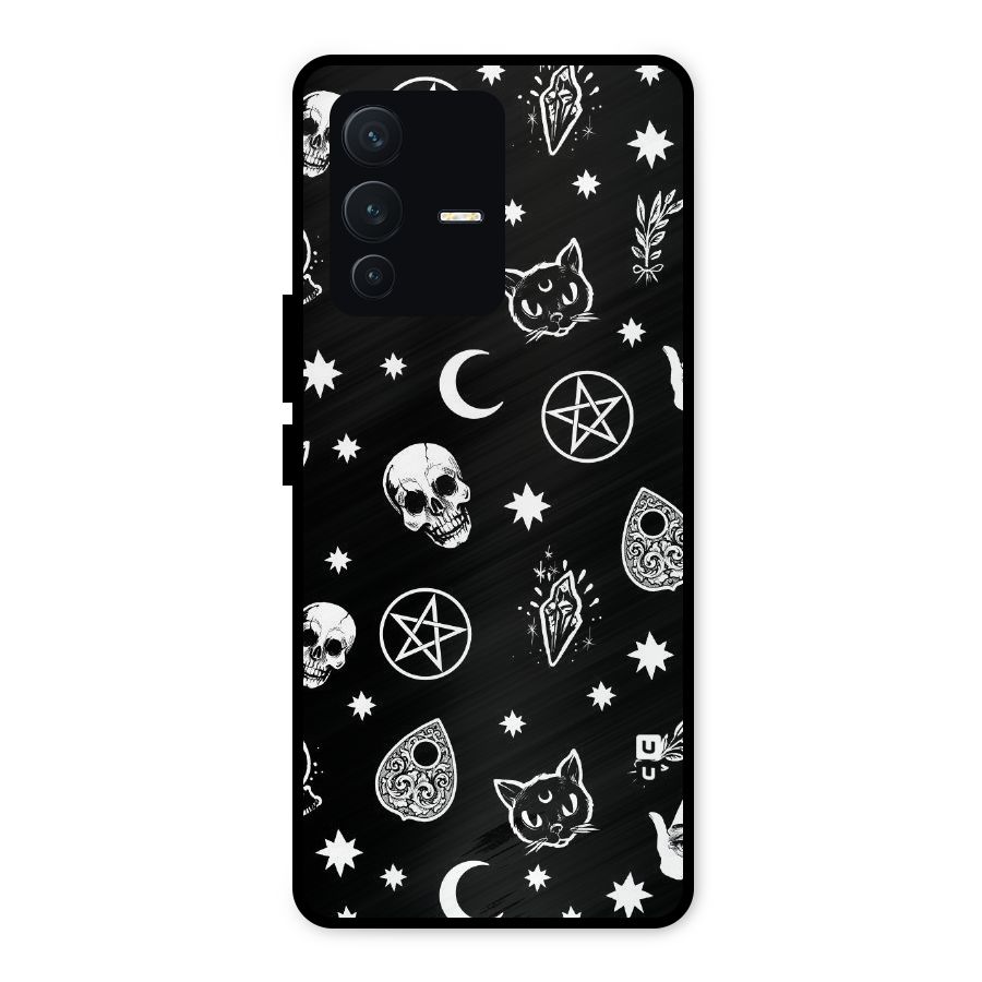 Skull Moon Design Metal Back Case for Vivo V23 5G