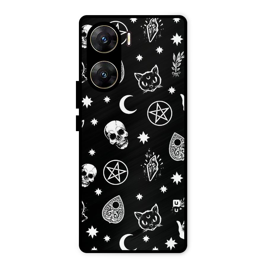 Skull Moon Design Metal Back Case for Vivo V29e