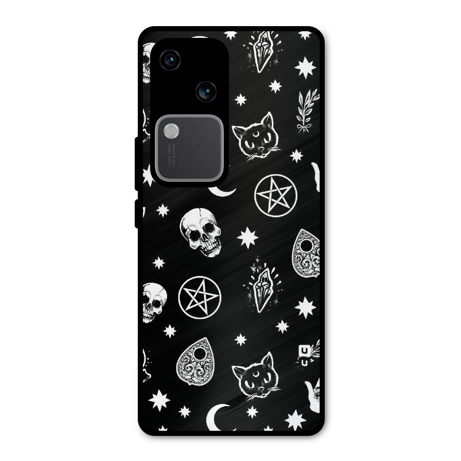 Skull Moon Design Metal Back Case for Vivo V30