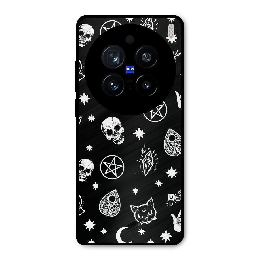 Skull Moon Design Metal Back Case for Vivo X200 Pro