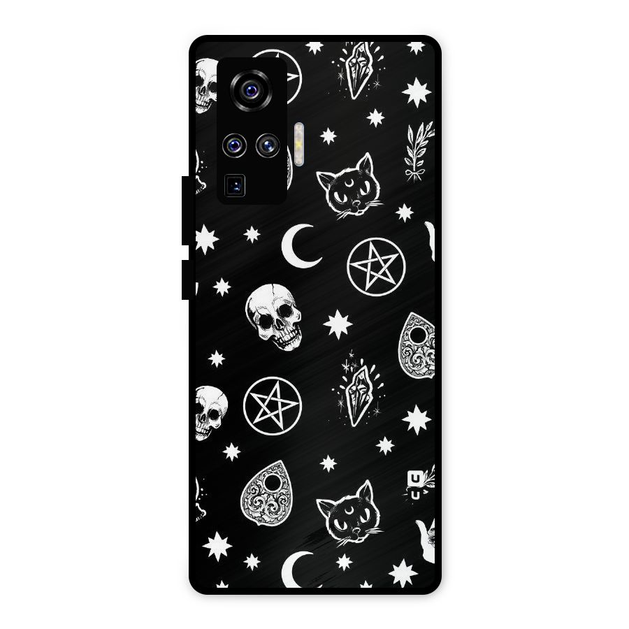 Skull Moon Design Metal Back Case for Vivo X50 Pro