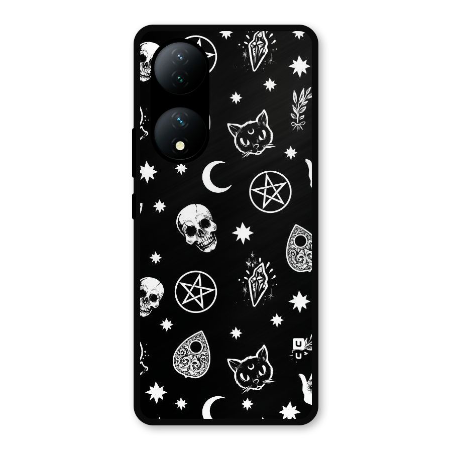 Skull Moon Design Metal Back Case for Vivo Y100a
