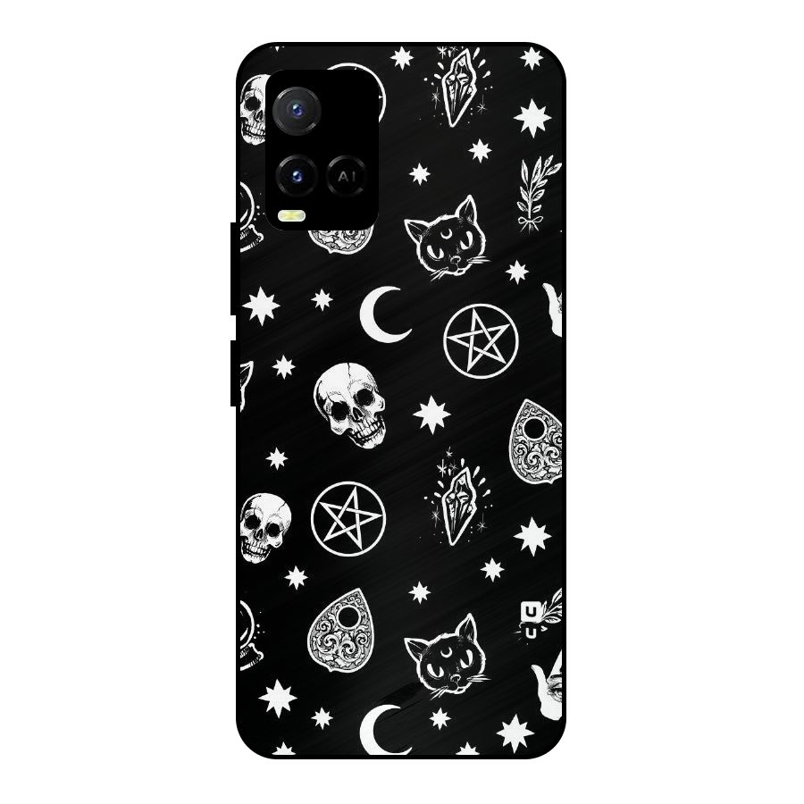 Skull Moon Design Metal Back Case for Vivo Y21A