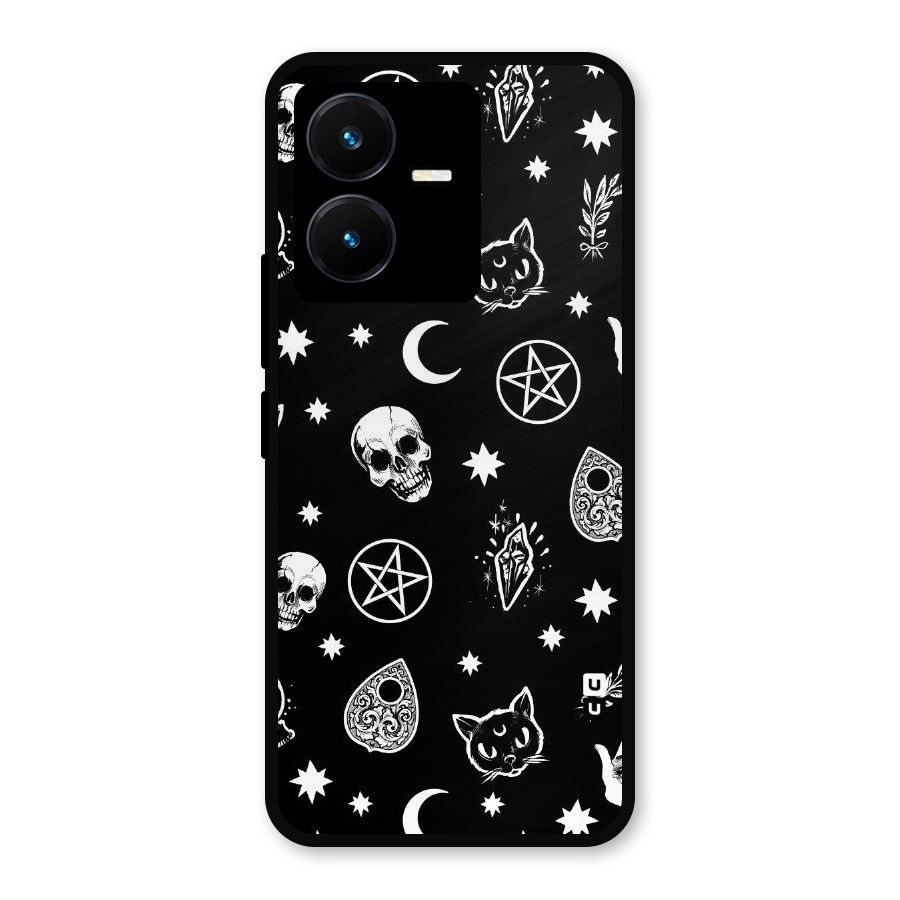 Skull Moon Design Metal Back Case for Vivo Y22