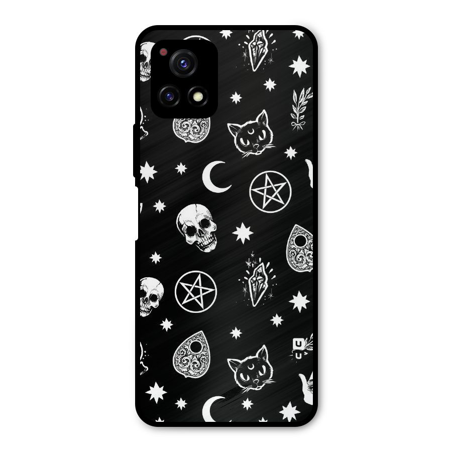 Skull Moon Design Metal Back Case for Vivo Y72 5G