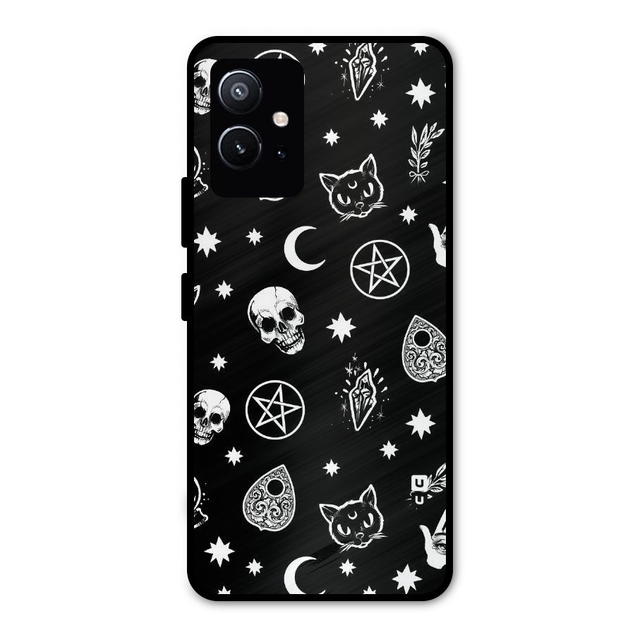 Skull Moon Design Metal Back Case for Vivo Y75 5G