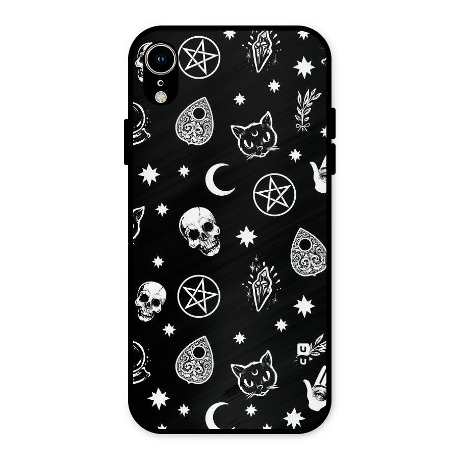 Skull Moon Design Metal Back Case for iPhone XR