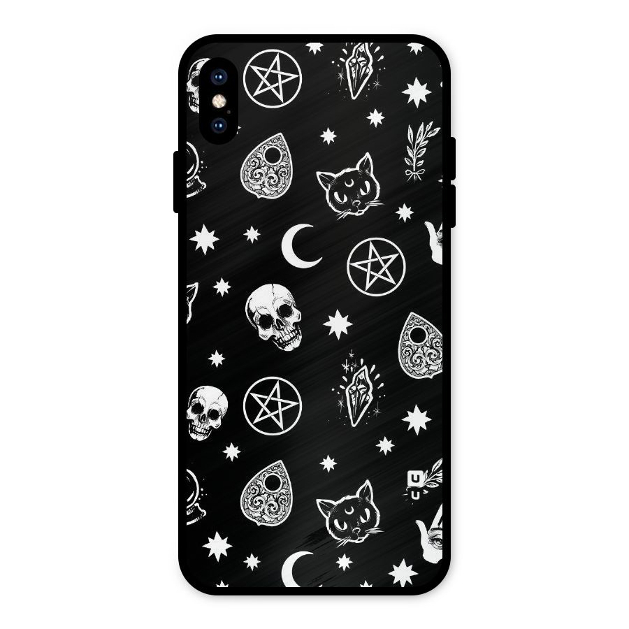 Skull Moon Design Metal Back Case for iPhone XS Max