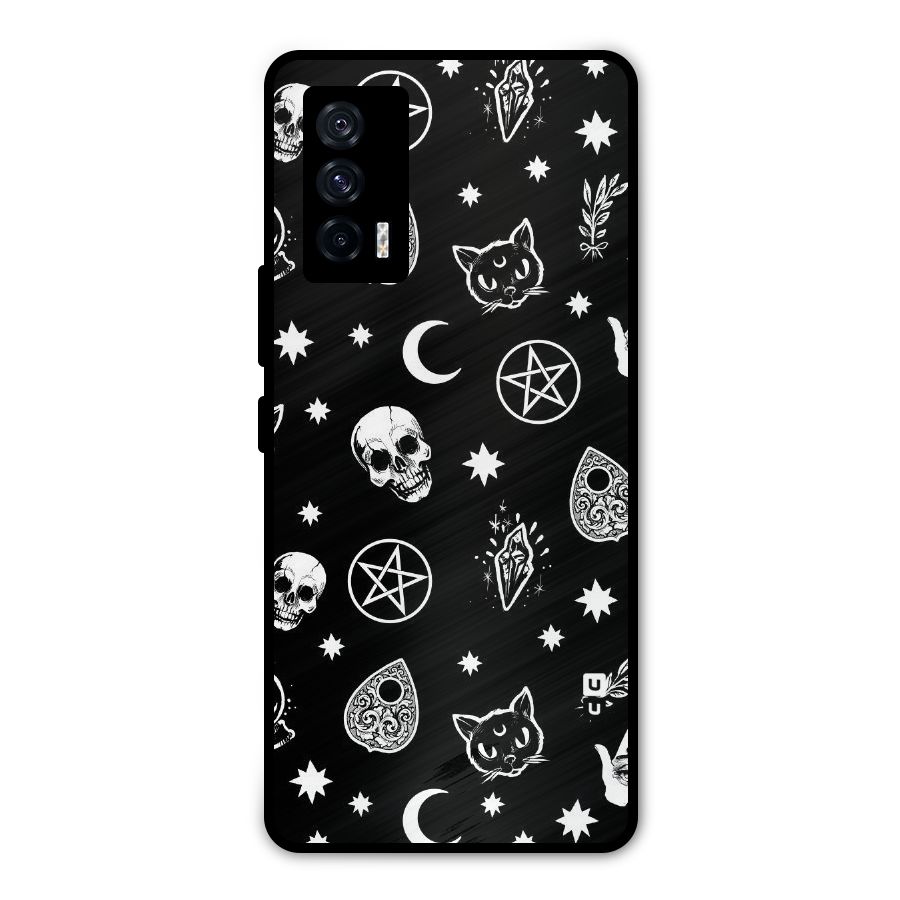 Skull Moon Design Metal Back Case for iQOO 7 5G