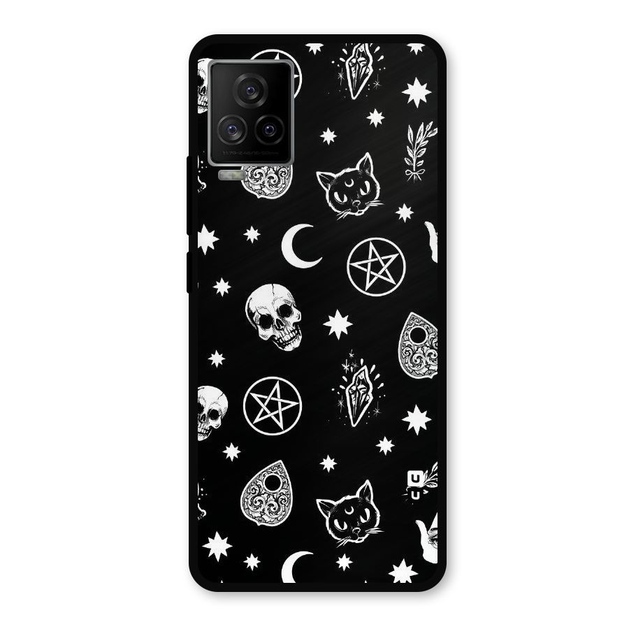 Skull Moon Design Metal Back Case for iQOO 7 Legend 5G