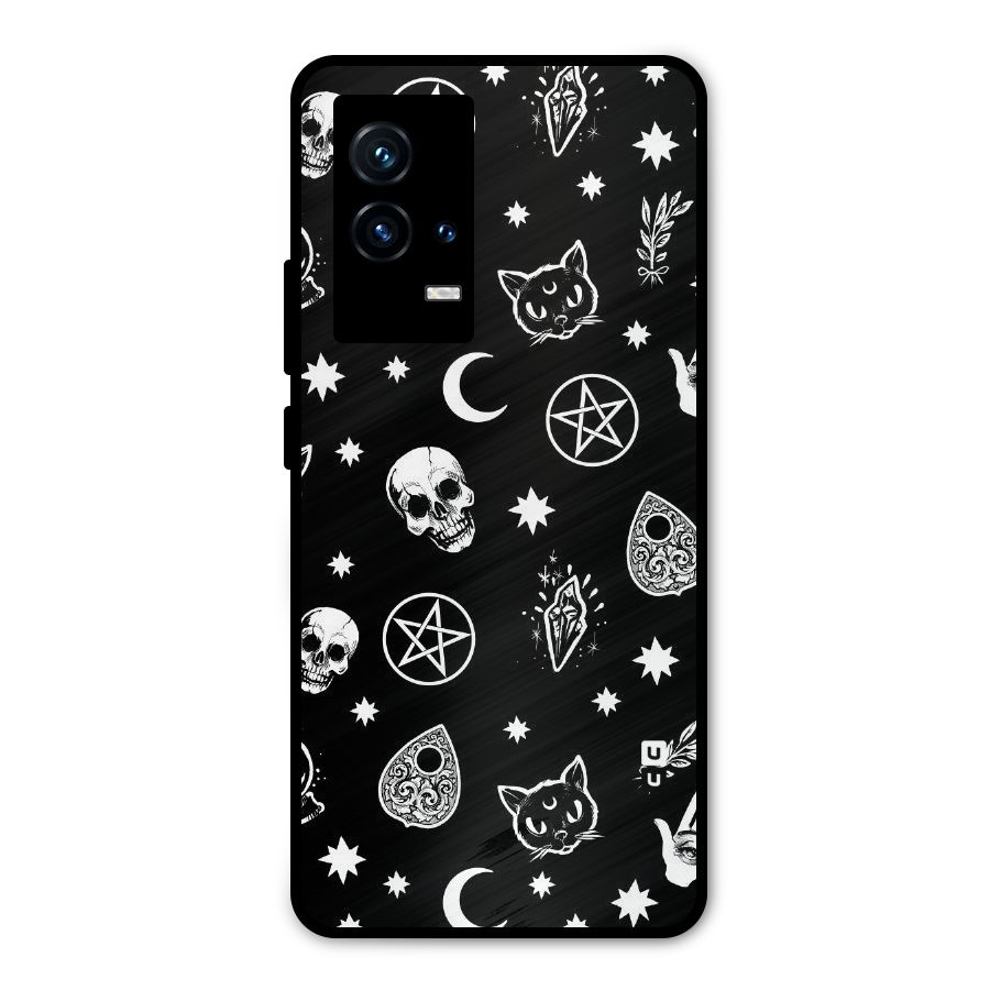 Skull Moon Design Metal Back Case for iQOO 9 5G