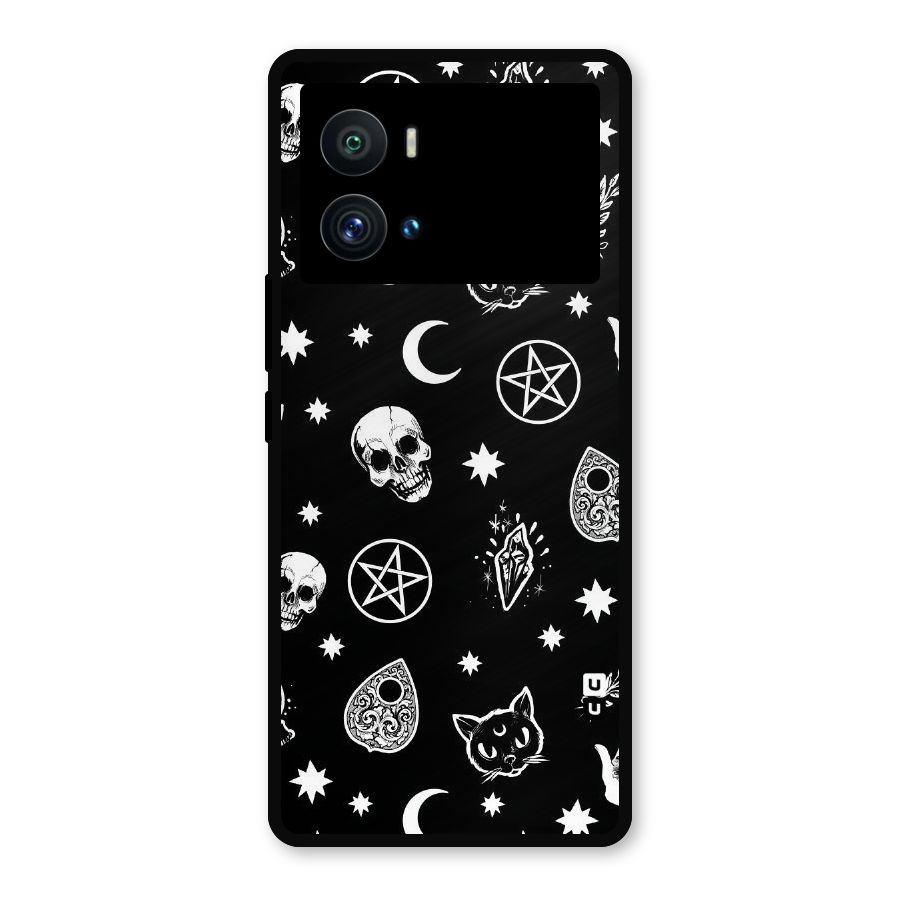Skull Moon Design Metal Back Case for iQOO 9 Pro