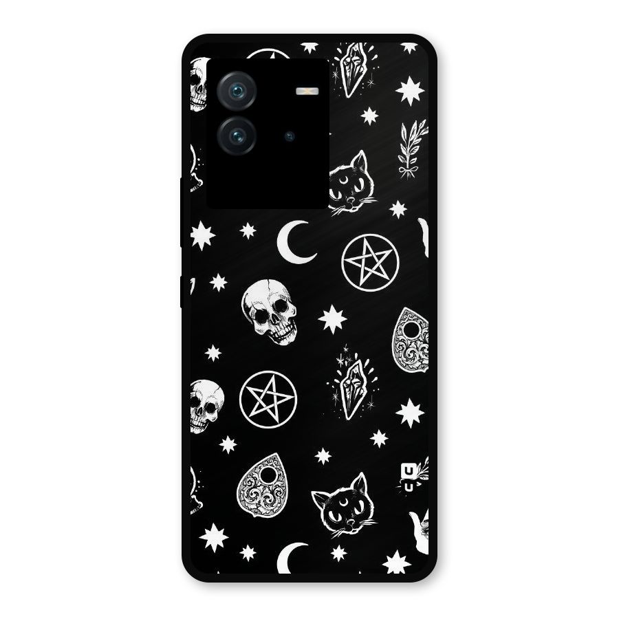 Skull Moon Design Metal Back Case for iQOO Neo 6 5G