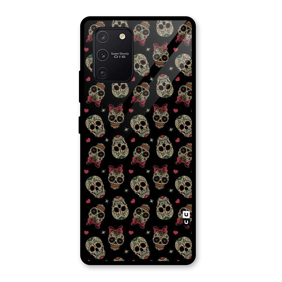 Skull Pattern Glass Back Case for Galaxy S10 Lite