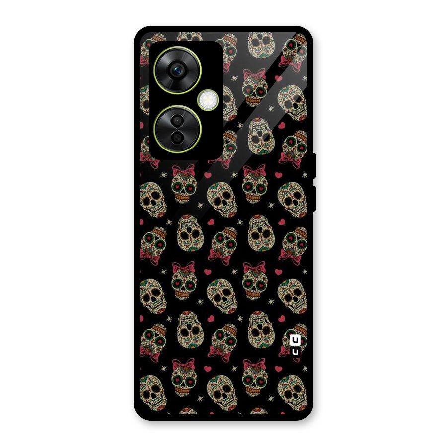 Skull Pattern Glass Back Case for OnePlus Nord CE 3 Lite