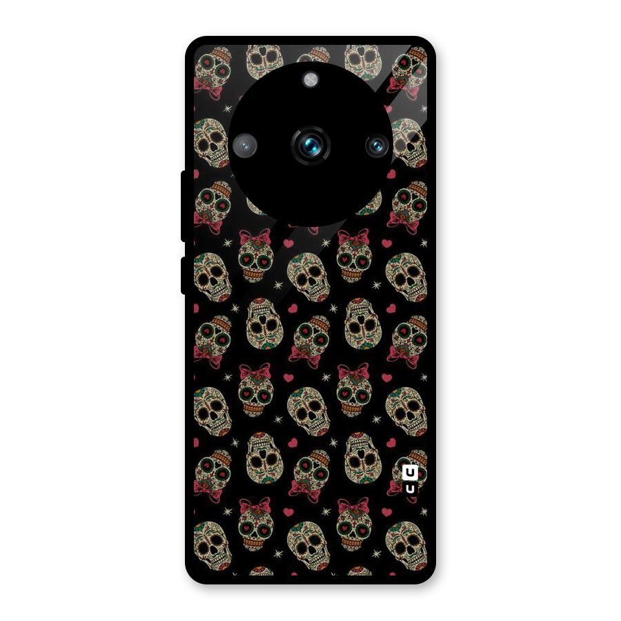 Skull Pattern Glass Back Case for Realme 11 Pro