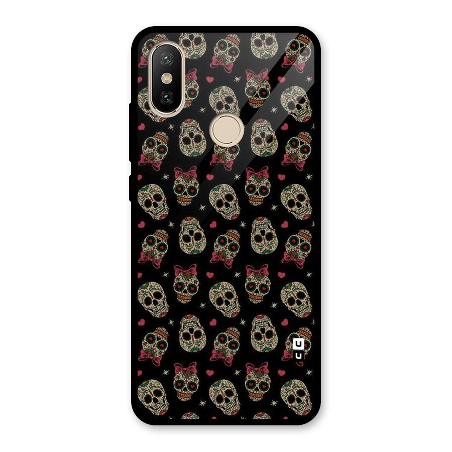 Skull Pattern Glass Back Case for Redmi A2