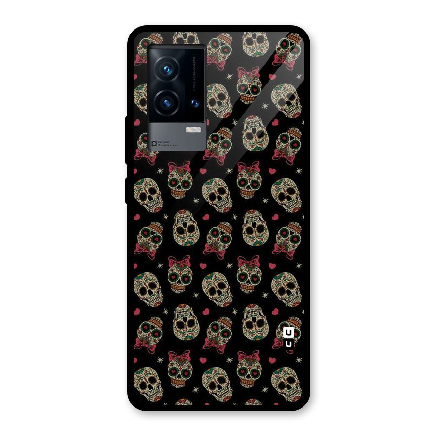Skull Pattern Glass Back Case for iQOO 9 5G