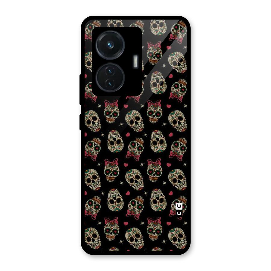 Skull Pattern Glass Back Case for iQOO Z6 44W