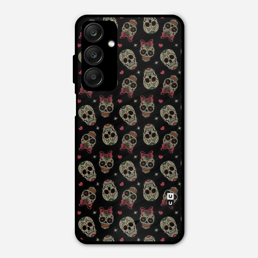 Skull Pattern Metal Back Case for Galaxy A25 5G